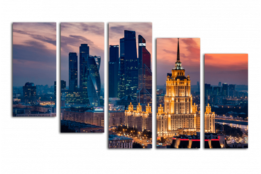Модульная картина Вечер в Москве